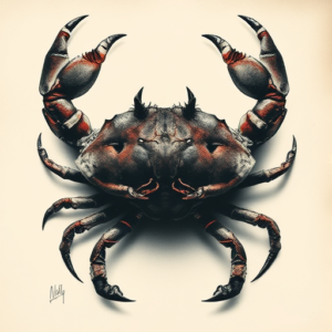 Horror Realism Crab Tattoo