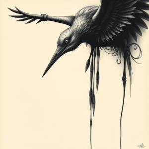 Horror Realism Crane Tattoo