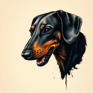Horror Realism Dachshund Tattoo