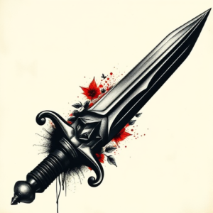 Horror Realism Dagger Tattoo