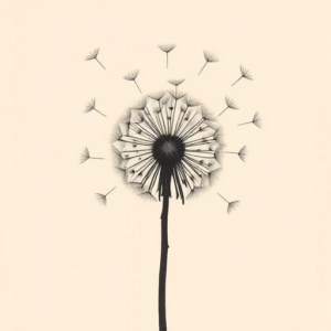 Horror Realism Dandelion Tattoo