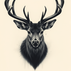 Horror Realism Deer Tattoo