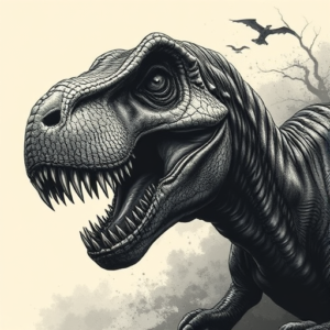 Horror Realism Dinosaur Tattoo