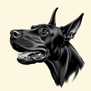 Horror Realism Doberman Tattoo