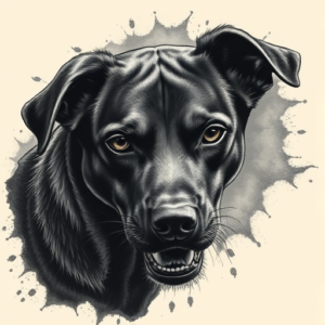 Horror Realism Dog Tattoo