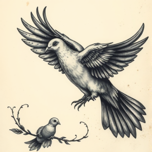 Horror Realism Dove Tattoo
