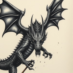 Horror Realism Dragon Tattoo