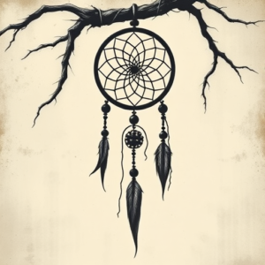 Horror Realism Dreamcatcher Tattoo