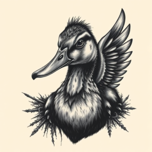 Horror Realism Duck Tattoo