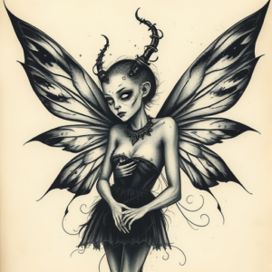 Horror Realism Fairy Tattoo