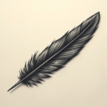 Horror Realism Feather Tattoo