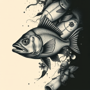 Horror Realism Fish Tattoo