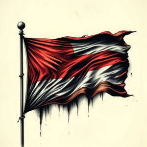 Horror Realism Flag Tattoo