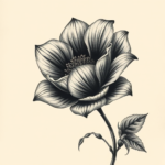 Horror Realism Flower Tattoo