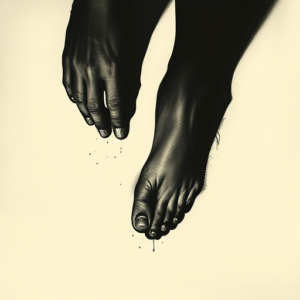 Horror Realism Footprint Tattoo