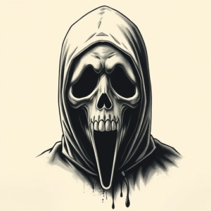 Horror Realism Ghostface Tattoo
