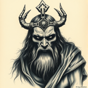 Horror Realism God Tattoo