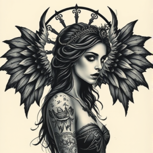 Horror Realism Goddess Tattoo