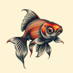 Horror Realism Goldfish Tattoo