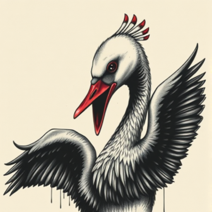 Horror Realism Goose Tattoo