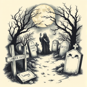 Horror Realism Graveyard Tattoo