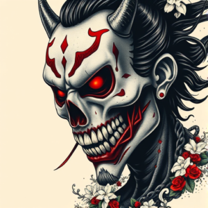 Horror Realism Hannya Tattoo