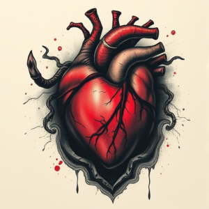 Horror Realism Heart Tattoo
