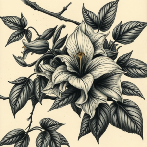 Horror Realism Honeysuckle Tattoo