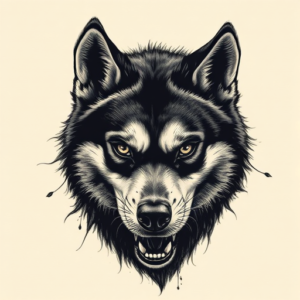 Horror Realism Husky Tattoo