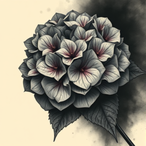 Horror Realism Hydrangea Tattoo