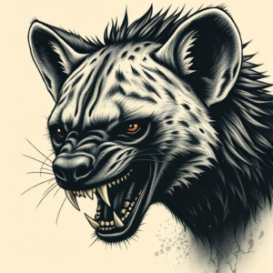 Horror Realism Hyena Tattoo
