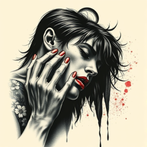 Horror Realism Kiss Tattoo