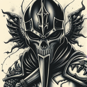 Horror Realism Knight Tattoo