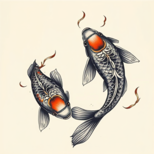 Horror Realism Koi Tattoo