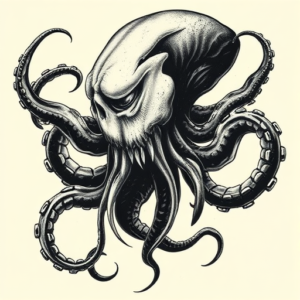 Horror Realism Kraken Tattoo