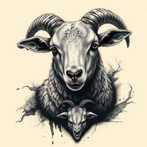 Horror Realism Lamb Tattoo