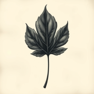 Horror Realism Leaf Tattoo