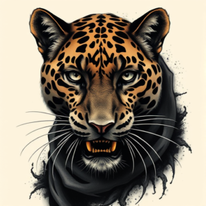 Horror Realism Leopard Tattoo