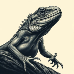 Horror Realism Lizard Tattoo