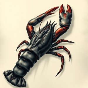 Horror Realism Lobster Tattoo