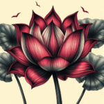 Horror Realism Lotus Tattoo