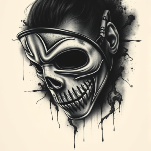 Horror Realism Mask Tattoo