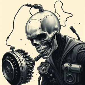 Horror Realism Mechanic Tattoo