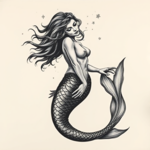 Horror Realism Mermaid Tattoo