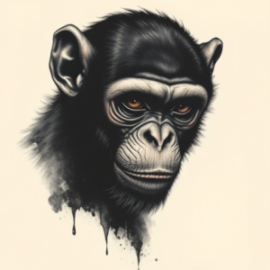 Horror Realism Monkey Tattoo
