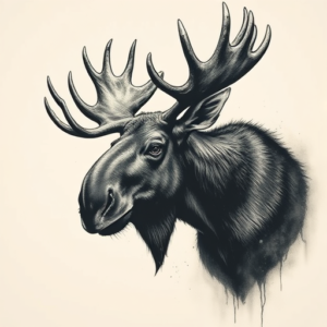 Horror Realism Moose Tattoo