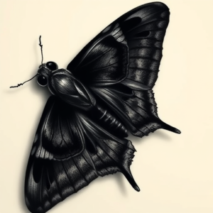 Horror Realism Moth Tattoo