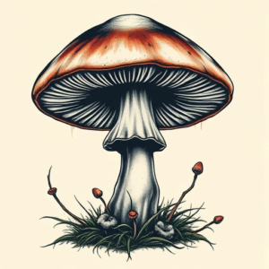 Horror Realism Mushroom Tattoo
