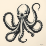 Horror Realism Octopus Tattoo