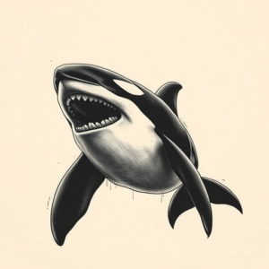 Horror Realism Orca Tattoo